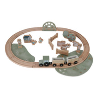 Set Trenino in Legno con Binari Trenino e Animali Piccola Fattoria - Pista Trenino con Binari - Wooden Treno Train Track Little Farm