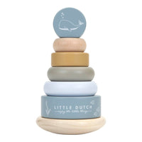 Torre in Legno Impilabile Blu Oceano - Rocking Ring Stacker Blue Ocean