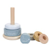 Torre in Legno Impilabile Blu Oceano - Rocking Ring Stacker Blue Ocean