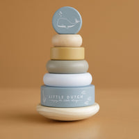 Torre in Legno Impilabile Blu Oceano - Rocking Ring Stacker Blue Ocean