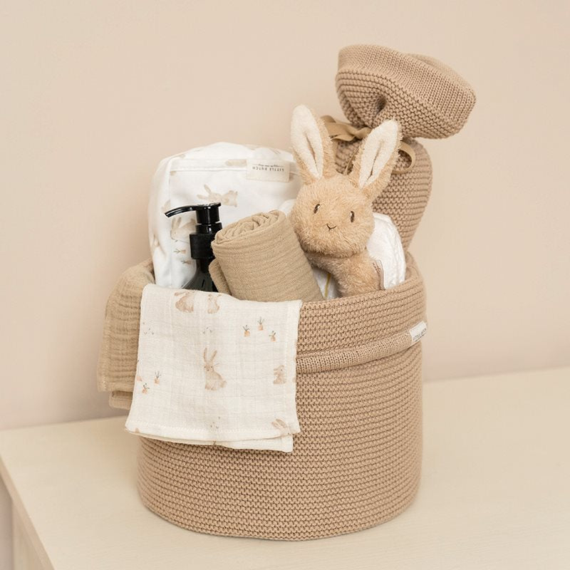 Cestino Portaoggetti in Maglia Small Beige