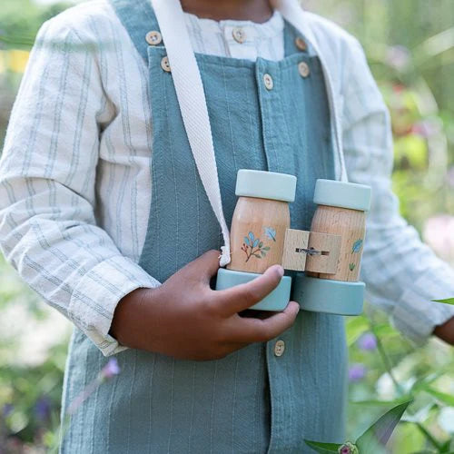 Binocolo in Legno Forest Garden Blu - Wooden Telescope Blue Forest Friends (LD9103)