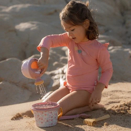Little Dutch | Set Giochi da Spiaggia Secchiello Fiori Rosa 5 Pezzi | 2014446