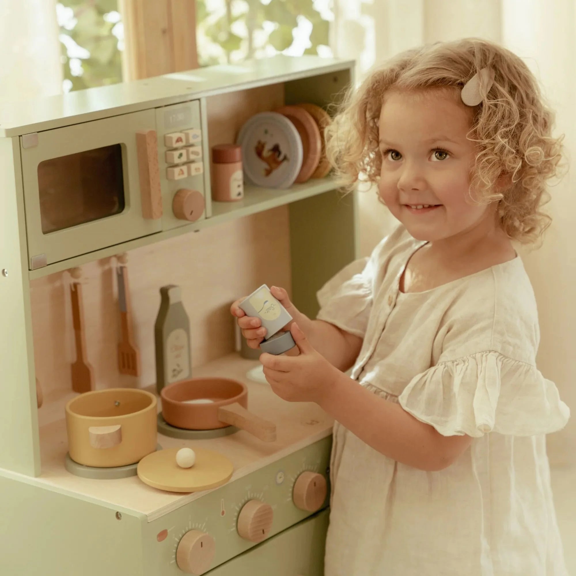 Cucina Giocattolo in Legno Verde - Wooden Play Kitchen Green Essentials