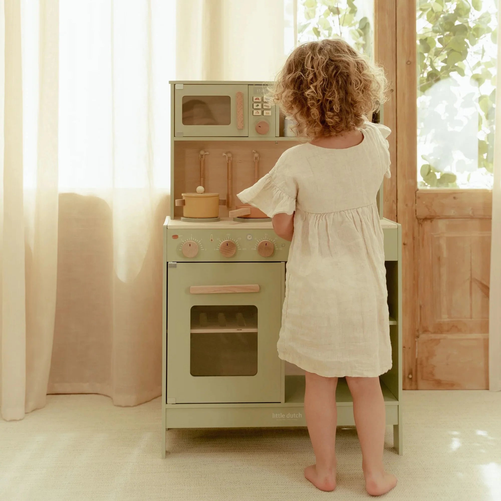 Cucina Giocattolo in Legno Verde - Wooden Play Kitchen Green Essentials