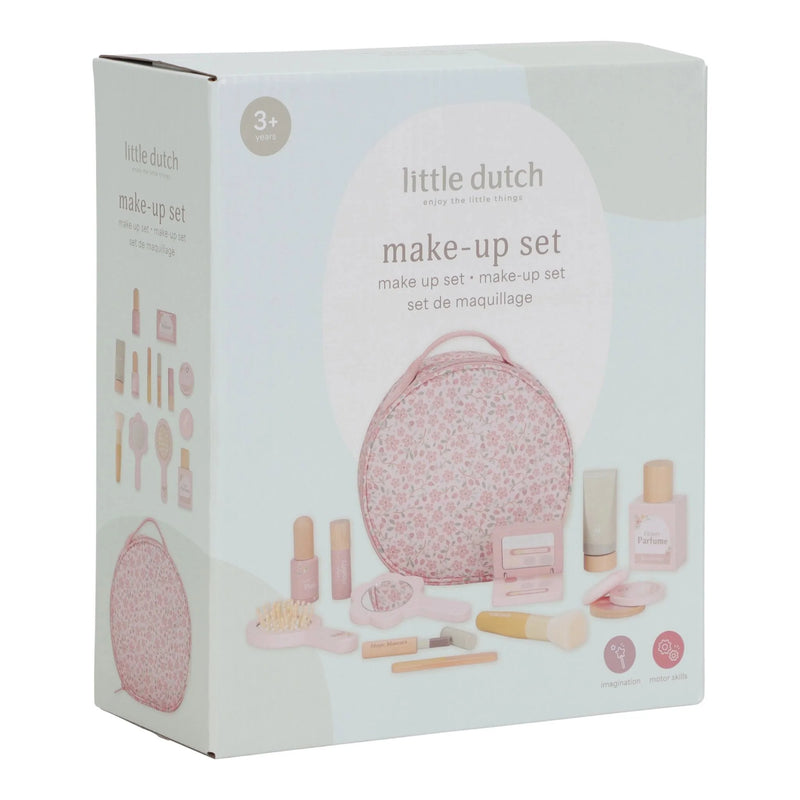 Little Dutch Beauty Case Make Up Set da Gioco in Legno Rosa Parrucchiere - Wooden Make-up Set Pink Multicolored Essentials (LD2515)