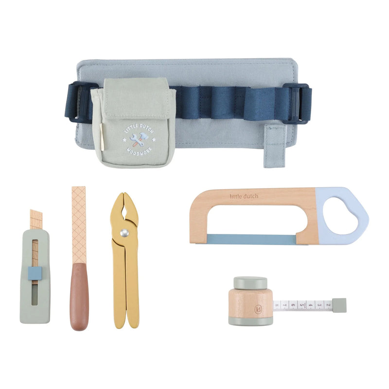 Cintura Attrezzi Cintura Portautensili in Legno Blu - Wooden Tool Belt Blue Essentials (LD2543)