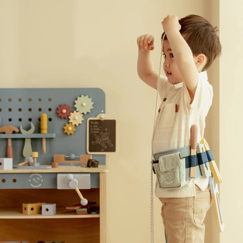 Cintura Attrezzi Cintura Portautensili in Legno Blu - Wooden Tool Belt Blue Essentials (LD2543)