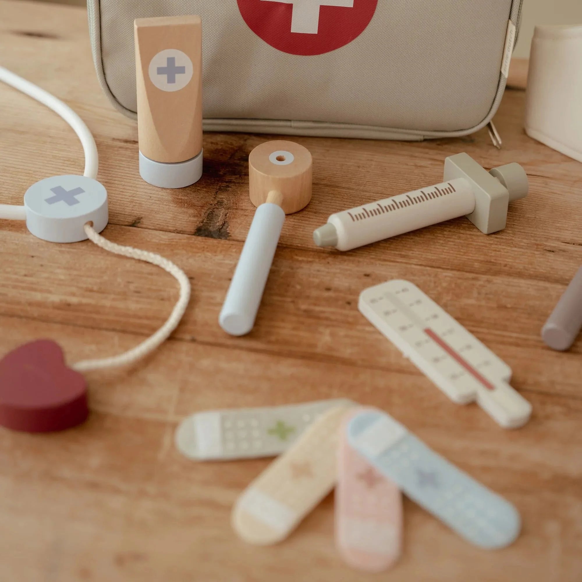 Set Borsa Dottore Gioco Borsa Set da Medico Valigetta - Wooden Doctor's Set Green Essentals (LD2547)