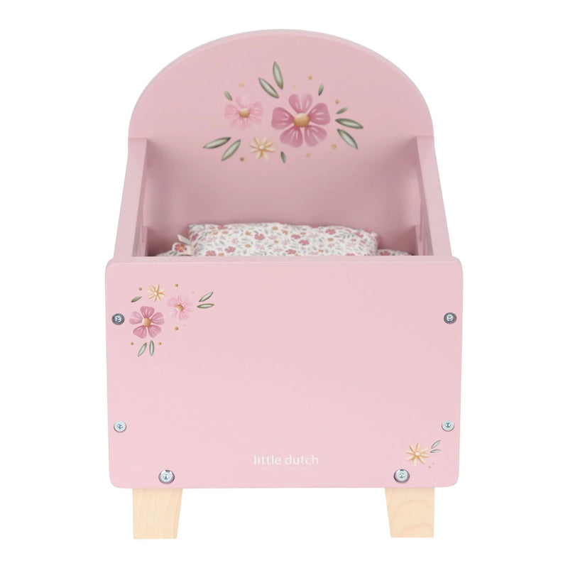 Lettino per Bambole in Legno Rosa - Wooden Doll Bed Pink Essentials