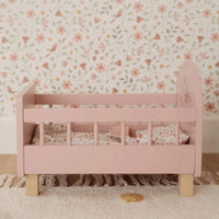 Lettino per Bambole in Legno Rosa - Wooden Doll Bed Pink Essentials