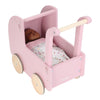 Carrozzina per Bambole in Legno Rosa - Wooden Doll Pram Pink Essentials