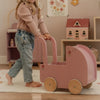 Carrozzina per Bambole in Legno Rosa - Wooden Doll Pram Pink Essentials