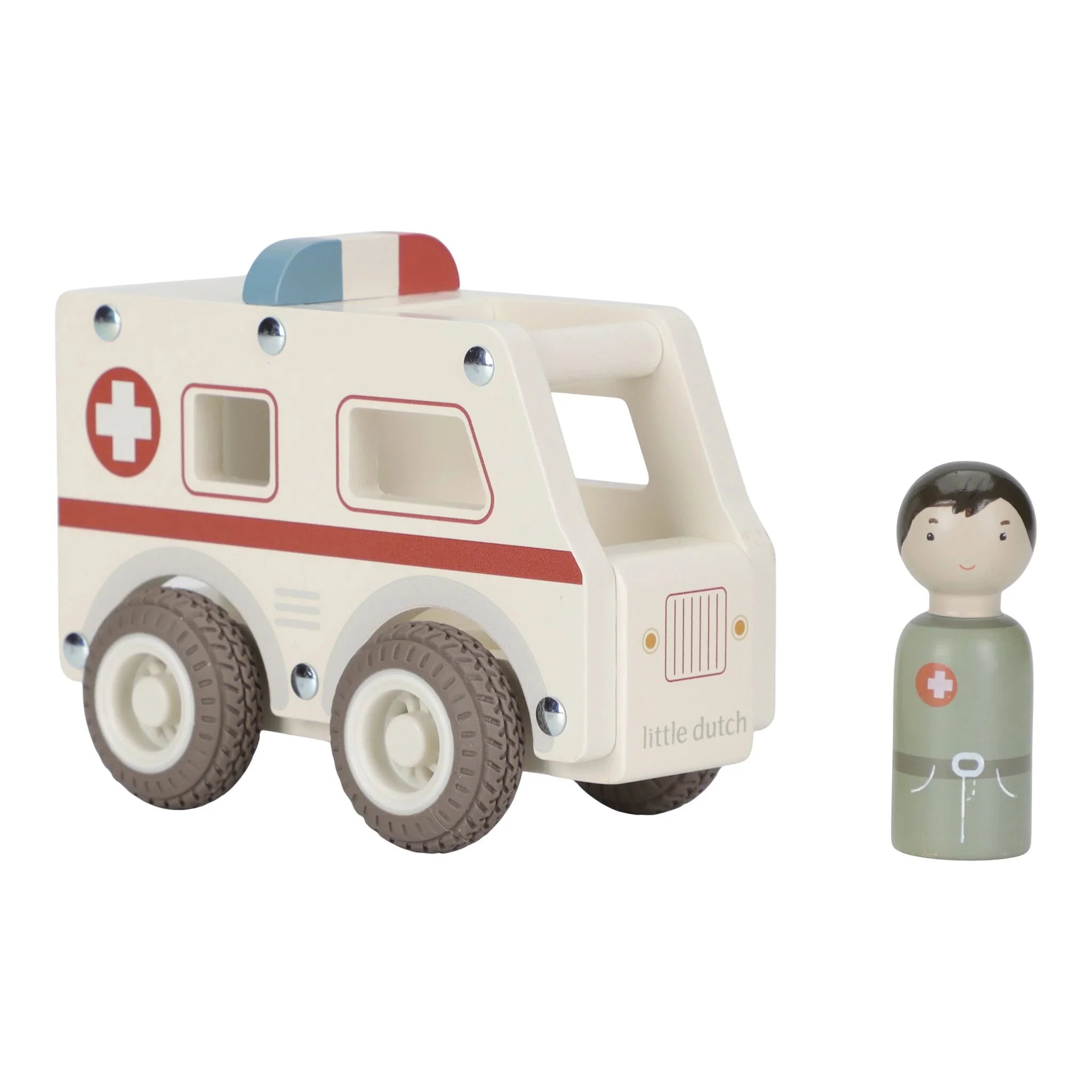 Ambulanza in Legno - Wooden Ambulance White Essentials (LD2527)