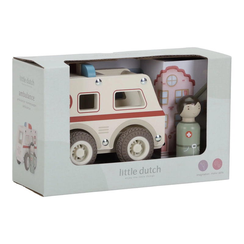 Ambulanza in Legno - Wooden Ambulance White Essentials (LD2527)