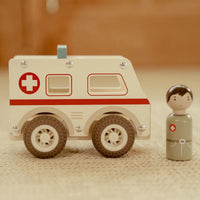 Ambulanza in Legno - Wooden Ambulance White Essentials (LD2527)