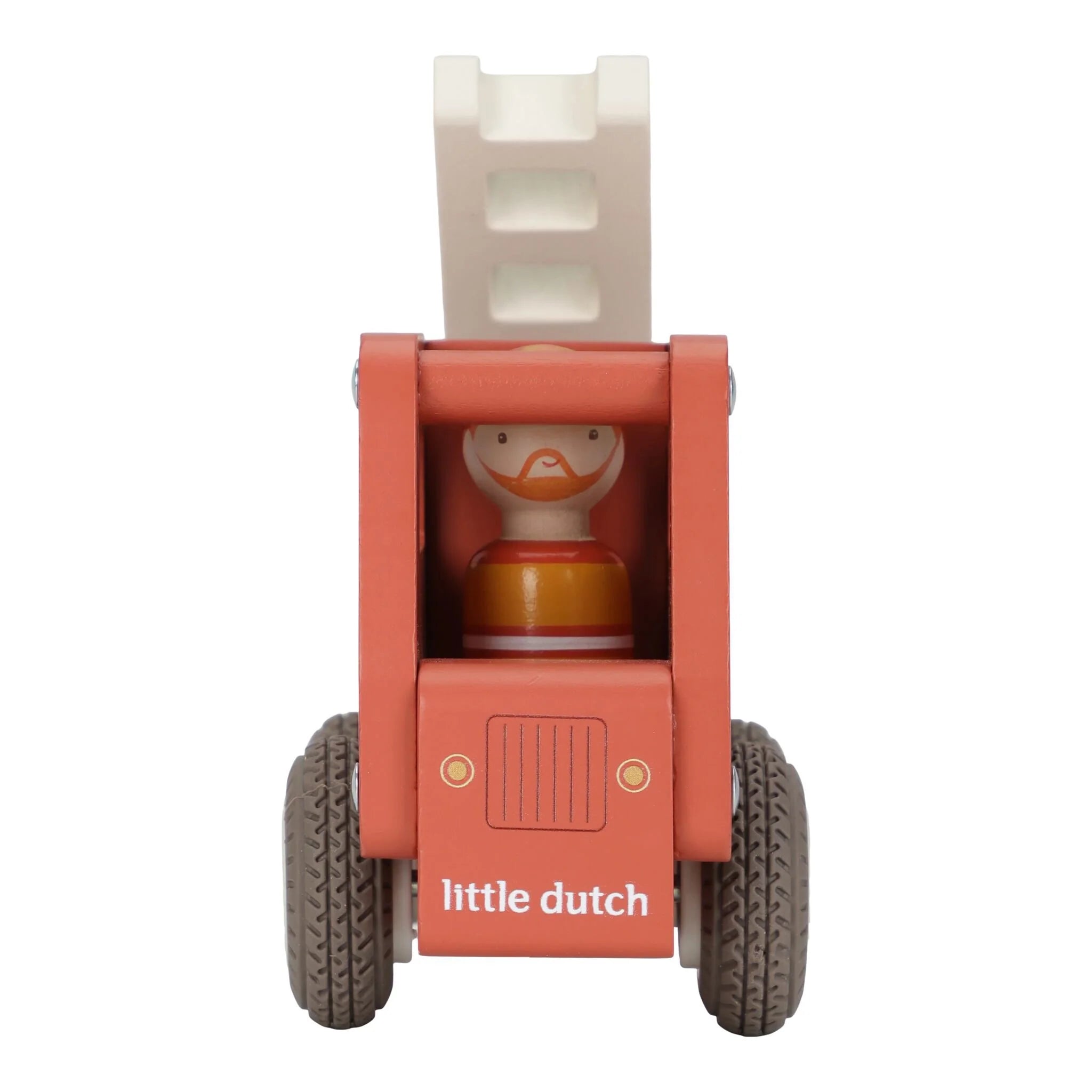 Camion dei Pompieri con Personaggio in Legno - Wooden Fire Truck Red Essentials (LD2528)