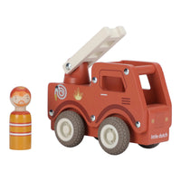 Camion dei Pompieri con Personaggio in Legno - Wooden Fire Truck Red Essentials (LD2528)