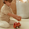 Camion dei Pompieri con Personaggio in Legno - Wooden Fire Truck Red Essentials (LD2528)
