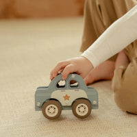 Auto della Polizia in Legno Blu - Wooden Police Car Blue Essentials