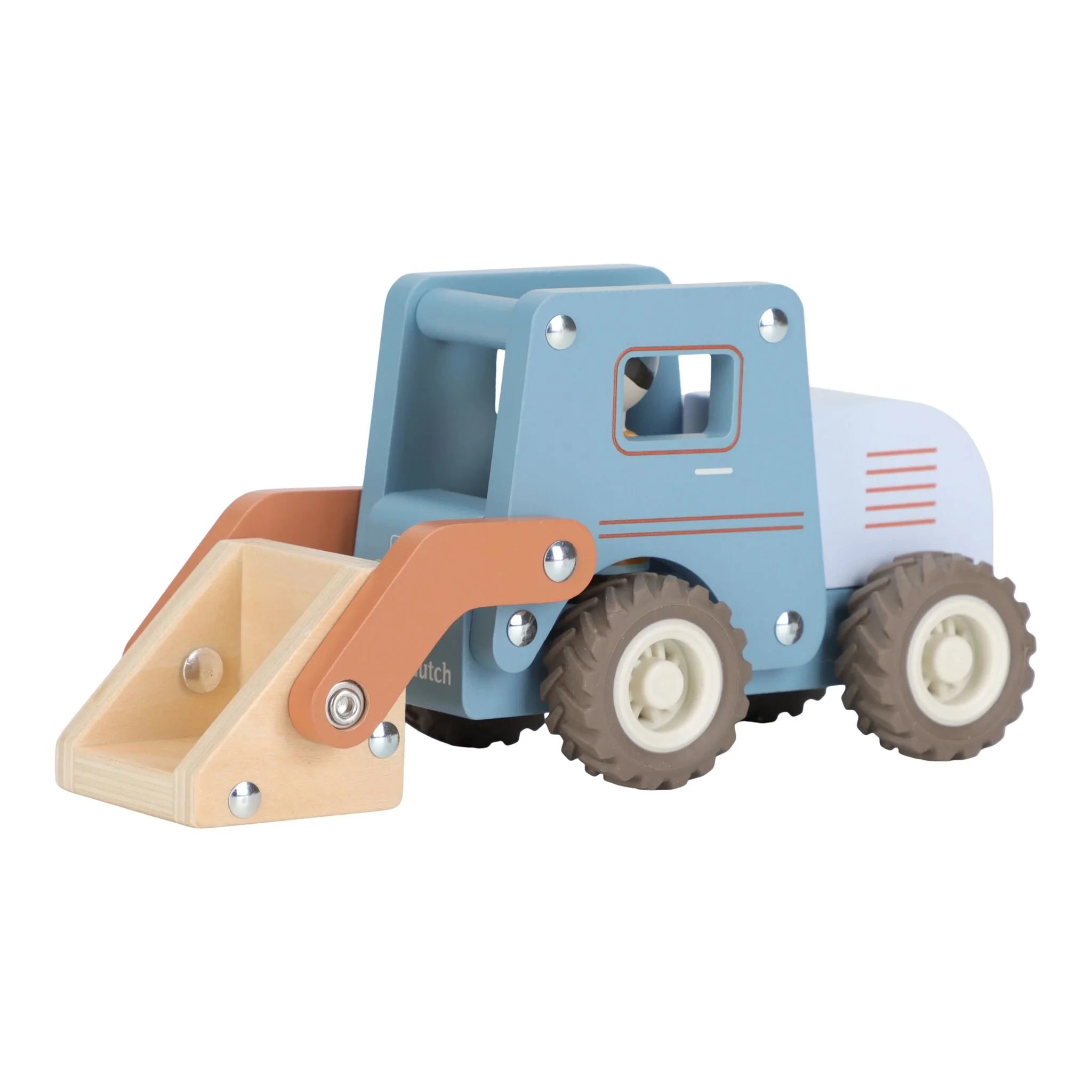 Bulldozer in Legno - Wooden Bulldozer Blue Essentials (LD2532)