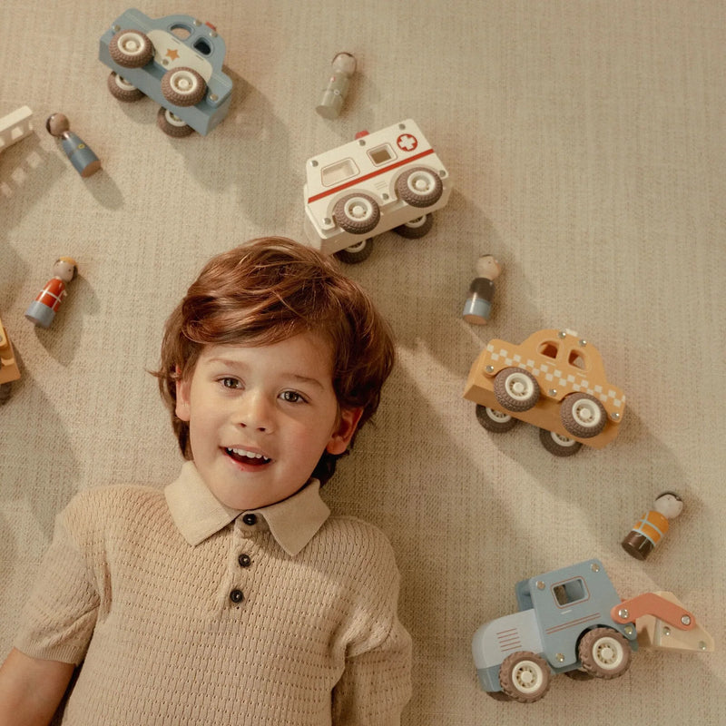 Bulldozer in Legno - Wooden Bulldozer Blue Essentials (LD2532)