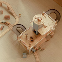 Garage in Legno per Macchinine Blu - Wooden Parking Garage Blue Essentials (LD2534)