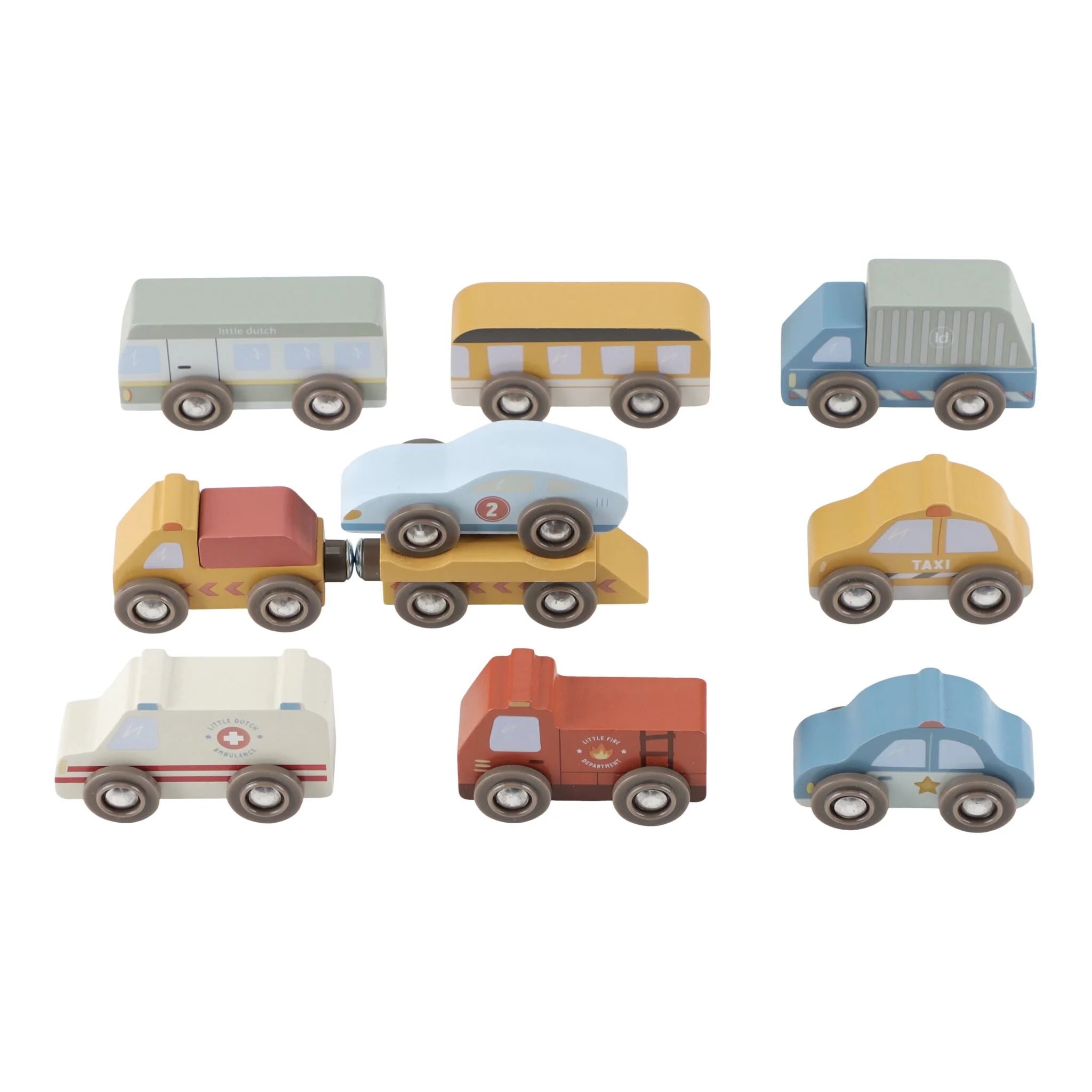 Little Dutch | Set di Veicoli in Legno Multicolore | LD2537