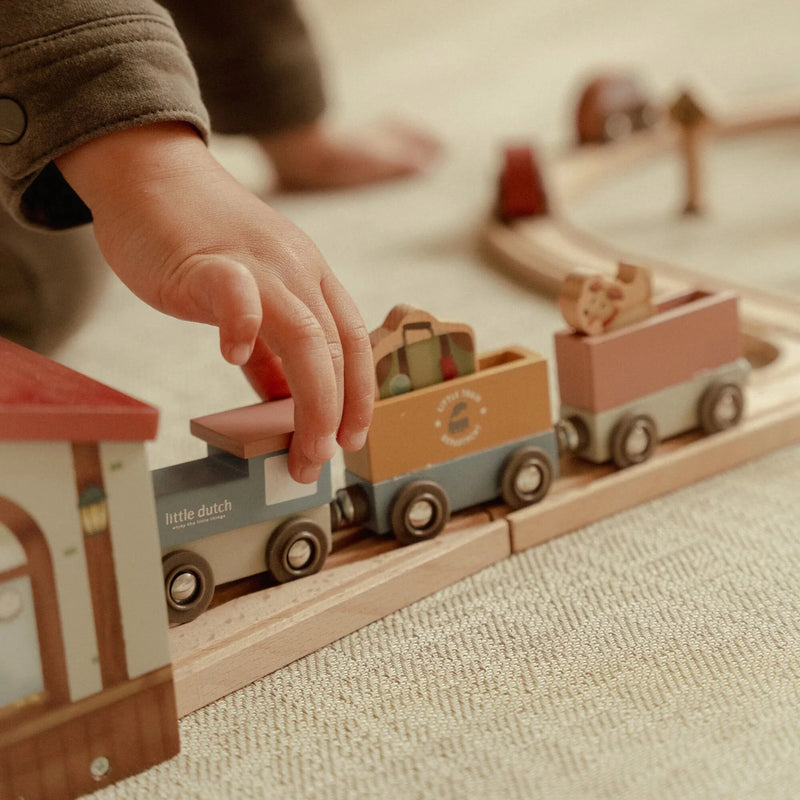 Little Dutch Pista Treni in Legno Stazione Ferroviaria XL - Wooden Train Track XL (LD2540)
