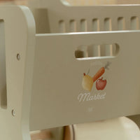 Carello della Spesa in Legno Verde con Accessori - Wooden Shopping Cart Green Essentials