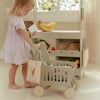 Carello della Spesa in Legno Verde con Accessori - Wooden Shopping Cart Green Essentials