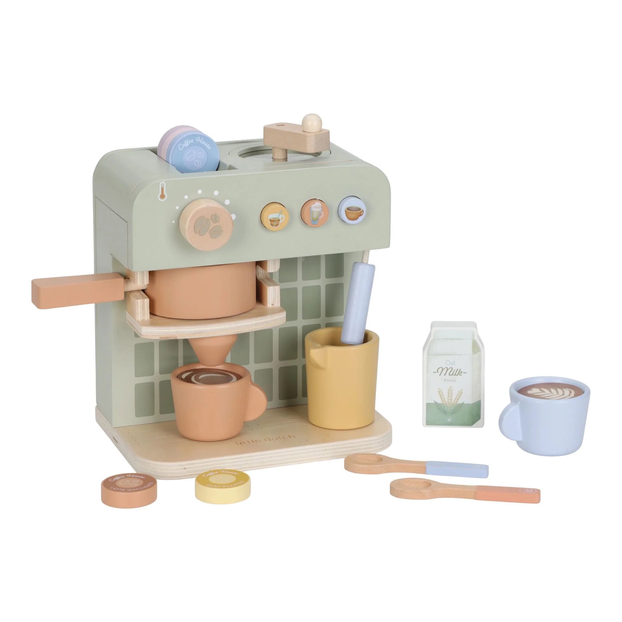 Macchina per il Caffè in Legno con Cialde Verde - Wooden Coffee Maker Green Essentials
