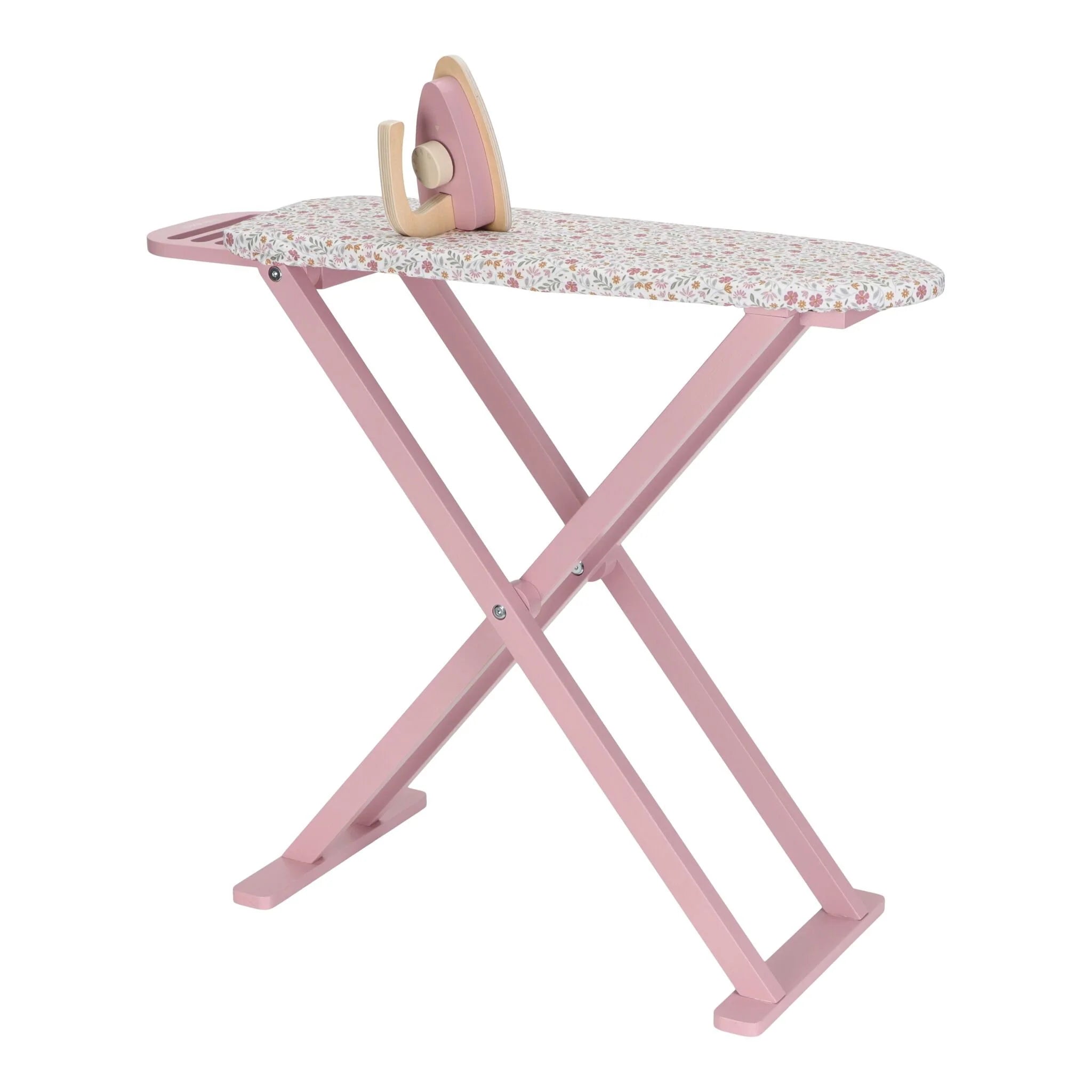 Asse da Stiro in Legno con Ferro da Stiro Rosa - Wooden Ironing Board with Iron Pink
