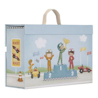 Set Gara Pista Macchinine in Legno con Custodia da Gioco - Wooden Racetrack in Play Case Multicolored Essentials