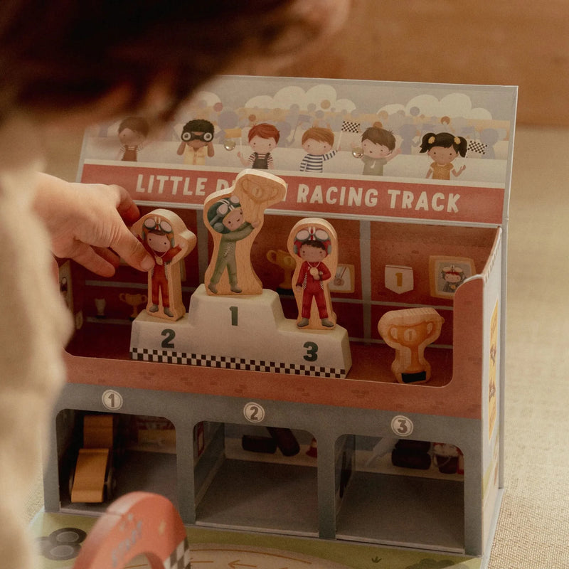 Set Gara Pista Macchinine in Legno con Custodia da Gioco - Wooden Racetrack in Play Case Multicolored Essentials