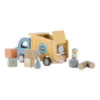 Camion della Spazzatura con Cassone Ribaltabile e Personaggi in Legno - Wooden Dump Truck Multicolored Essentials (LD2535)