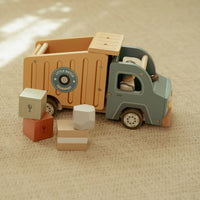 Camion della Spazzatura con Cassone Ribaltabile e Personaggi in Legno - Wooden Dump Truck Multicolored Essentials (LD2535)