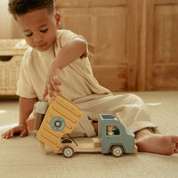 Camion della Spazzatura con Cassone Ribaltabile e Personaggi in Legno - Wooden Dump Truck Multicolored Essentials (LD2535)