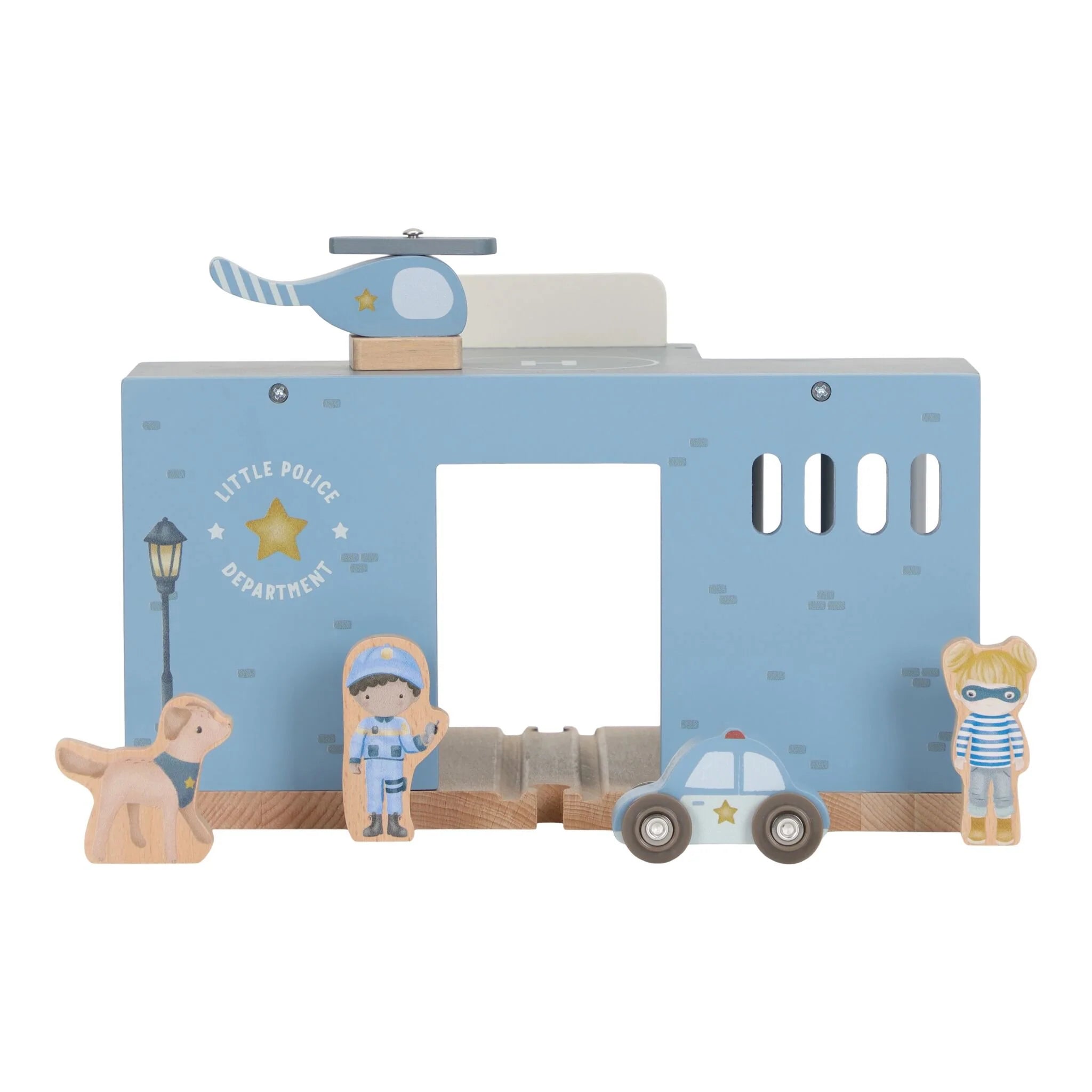 Stazione della Polizia in Legno Blue - Wooden Police Station Blue Essentials (LD2539)