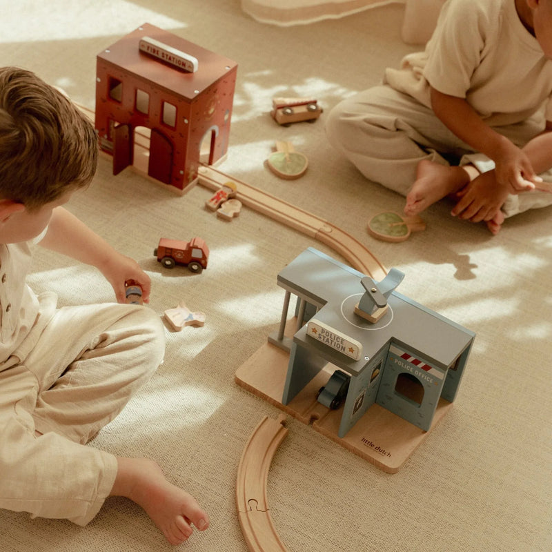 Stazione della Polizia in Legno Blue - Wooden Police Station Blue Essentials (LD2539)