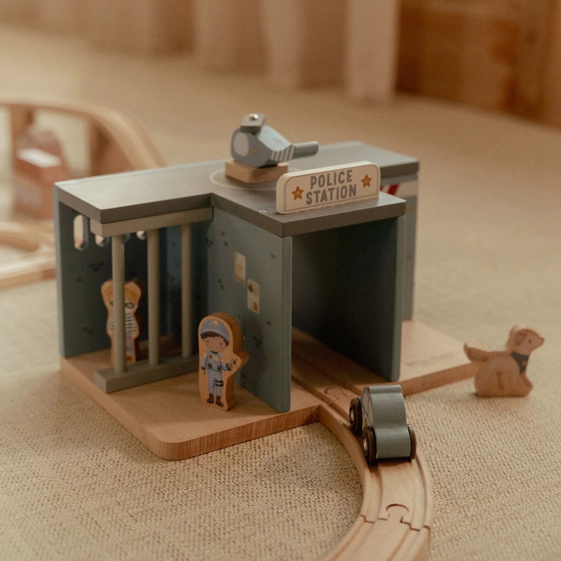Stazione della Polizia in Legno Blue - Wooden Police Station Blue Essentials (LD2539)