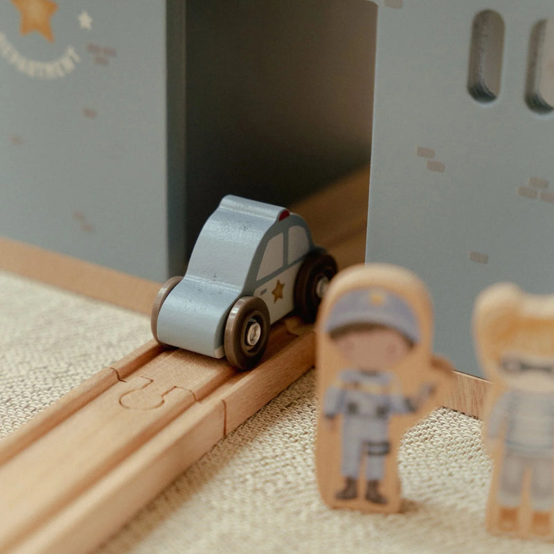 Stazione della Polizia in Legno Blue - Wooden Police Station Blue Essentials (LD2539)