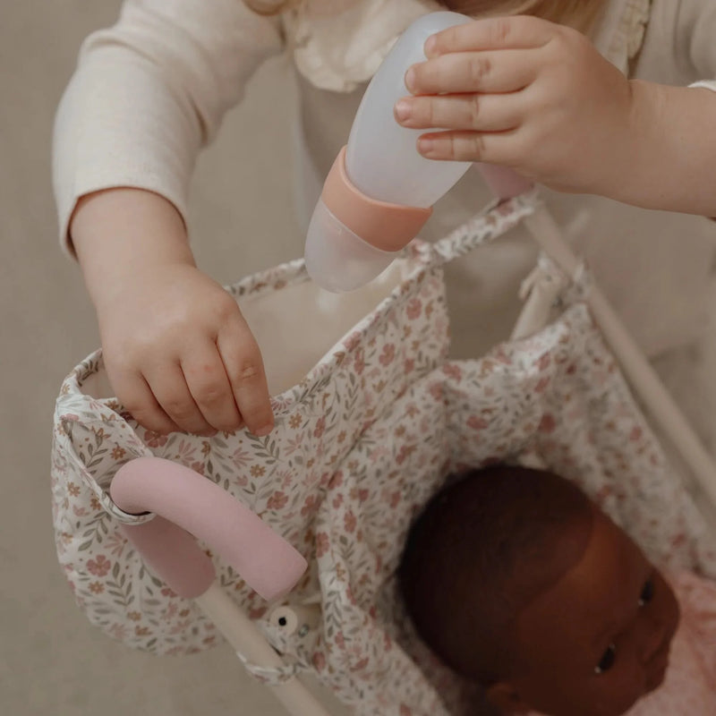 Little Dutch Passeggino in Metallo per Bambole Bianco Doll Stroller Dollbuggy White Flowers (LD4585)