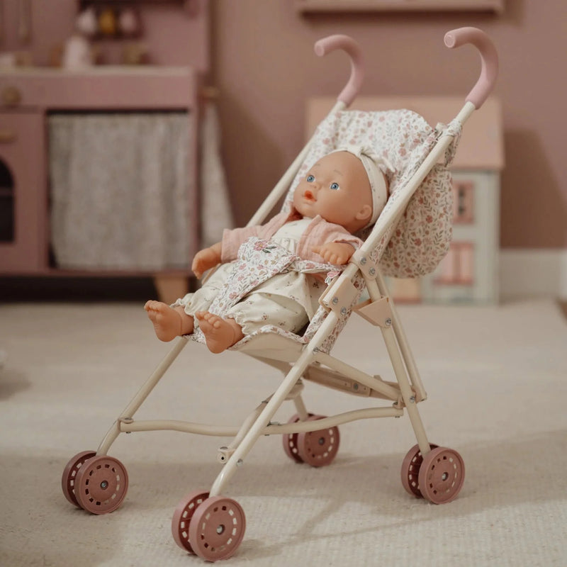 Little Dutch Passeggino in Metallo per Bambole Bianco Doll Stroller Dollbuggy White Flowers (LD4585)