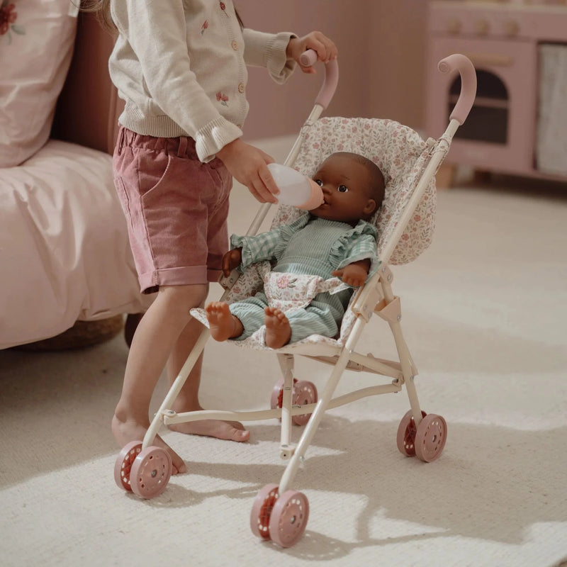 Little Dutch Passeggino in Metallo per Bambole Bianco Doll Stroller Dollbuggy White Flowers (LD4585)