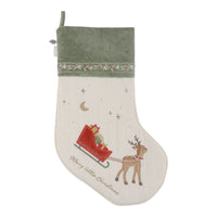 Calza Natalizia XL Little Dutch con decorazioni festive e ricamo di renna e slitta.