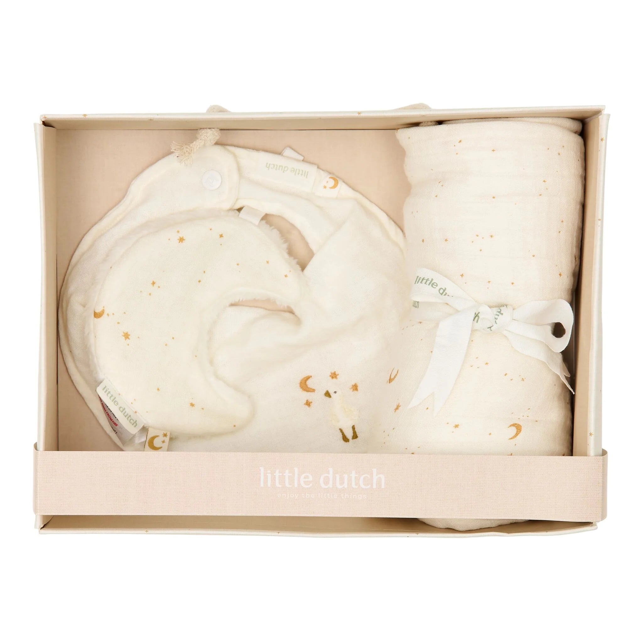 Confezione Regalo Luna e Stelle Moon and Stars Bianca - Gift Box White Newborn Naturals Monn and Stars Little Goose
