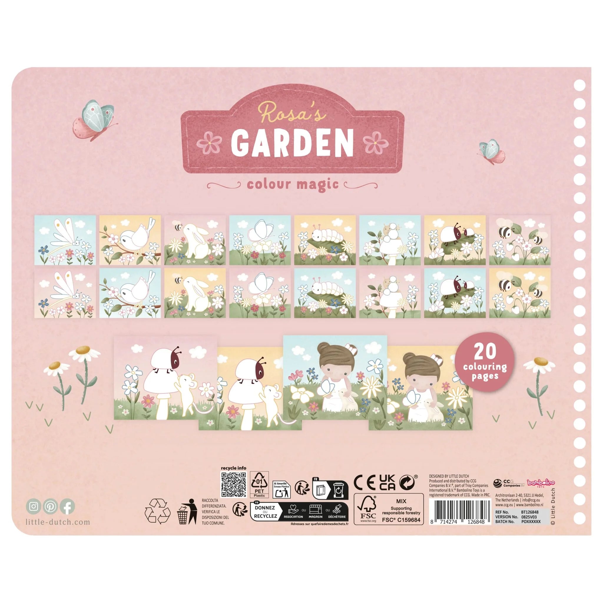 Little Dutch | Libro da Colorare Rosa | 126848