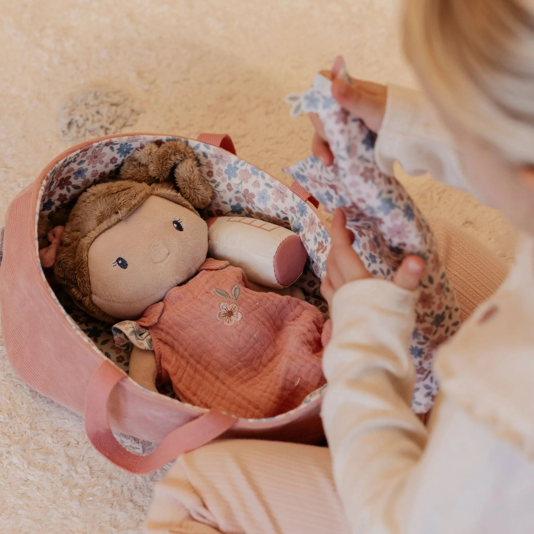 Little Dutch | Bambola Neonata in Cesto Rosa | LD4677