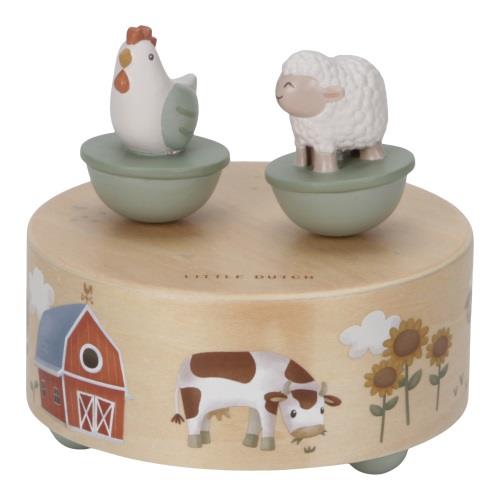 Carillon in Legno con Pecora e Gallina Danzanti - Carillon con Soggetti Fattoria in Movimento - Music Box Little Farm